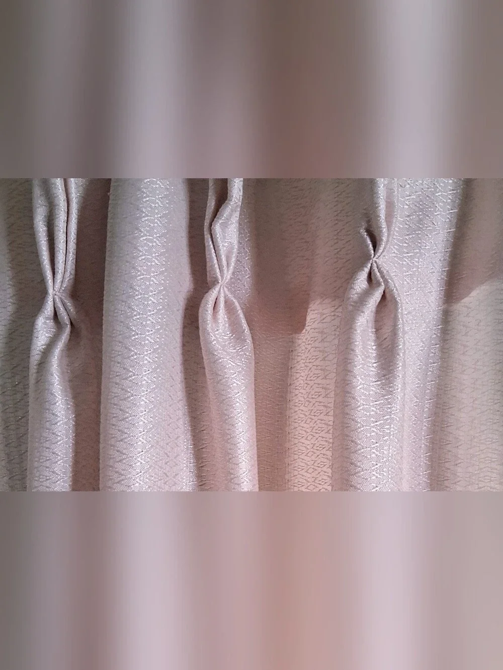 Mid Century Custom Triple Pinch Pleated Draperies - Light Pink - 2 Panels